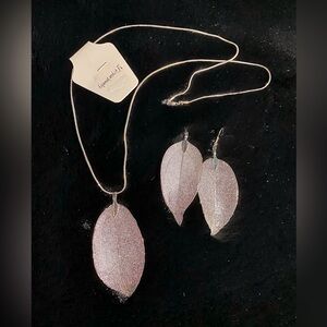 Fashion Jewelry Silver Leaf Necklace Set